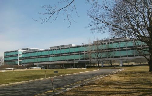 The Connecticut General Life Insurance Company headquarters, built in 1957 and designed by Gordon Bunshaft of SOM with interiors by Florence Knoll and sculptures by Isamu Noguchi, redefined the bland office park typology.