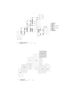 The project’s second floor and roof plans.