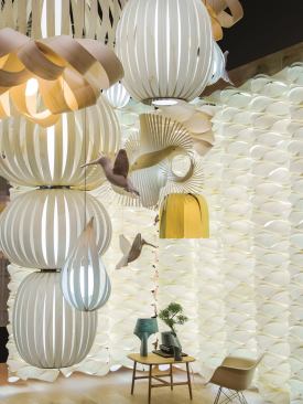 The dynamic form of LZF’s Candelabro luminaire was on display at its stand.