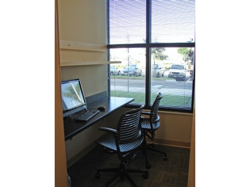 View of private study room intended for 1-2 students