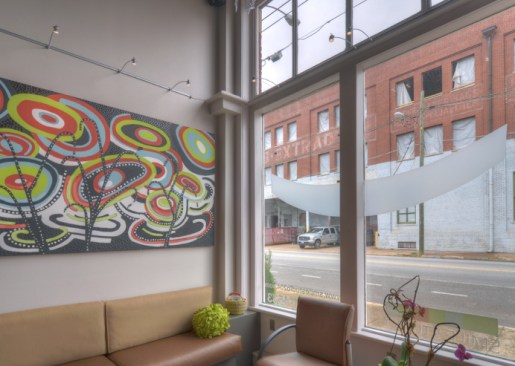 Waiting area with view to street