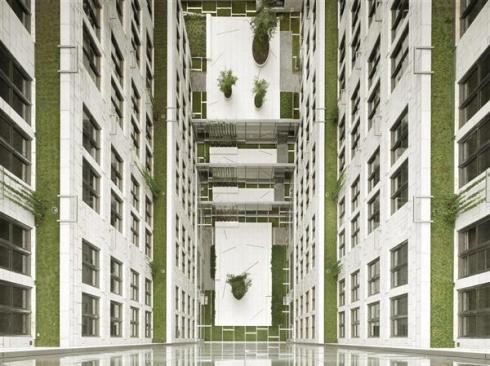 View of courtyard from the roof