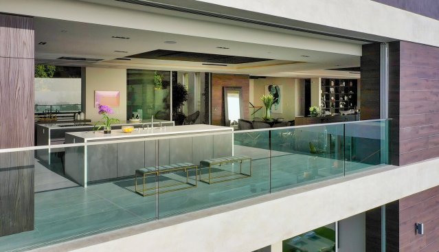 Hollywood Hills terraced modern home.