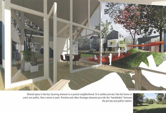 Screened porches encourage community interaction.