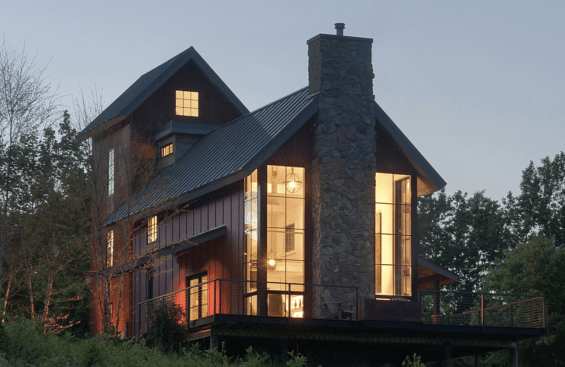 Large windows face the south to admit natural light. 