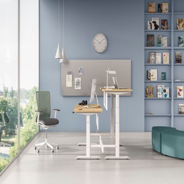 UP1: UP1, an innovative solution to change your work postures. UP1, like a reliable health guardian around you, reminds you to switch between sitting and standing and foster a healthy work culture. Frequently changing body positions helps reduce physical and mental stress, so one can stay engaged, energetic and participative at work. UP1 is considerately designed to allow you to take regular breaks from standing and sitting through a mere hand controller.