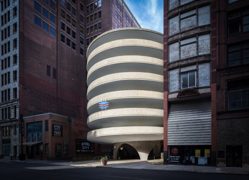 "Steel City," by Darren Bradley, of the Smithfield-Liberty Garage in Pittsburgh, designed by Altenhof & Brown; 2019 AIA|LA Architectural Photography honor award winner