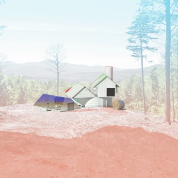 Dubbed A Lodge Three Ways, the design for this Vermont mountain residence embodies three distinct programs: “a pleasure palace, an eco-bunker, and short-term rental units,” according to the firm.