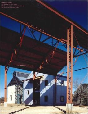 2004 - Lake|Flato Architects Lake/Flato's work evolves from a commitment to a working partnership with clients, consultants, and craftspeople, who share an appreciation for the pragmatic solutions of vernacular architecture, honesty of modernism, and a reverence for the natural environment.
Image: Carraro Residence - Kyle, Texas