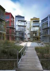 2006 - Moore Ruble Yudell Architects and Planners MRY’s work is widely admired for its spirited celebration of habitation at many scales and its respect for people, context, and place. The firm continues to evolve in response to new challenges and opportunities while remaining true to the fundamental principles of humanism.
Image: Tango Housing – Malm&ouml;, Sweden