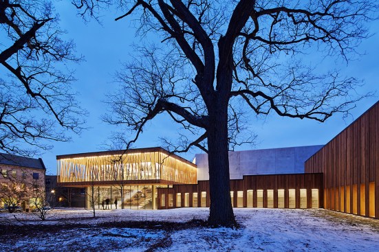 Building exterior with views into the Litowitz Atrium and Grand Gallery Walk