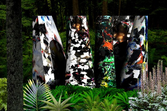 Elevation of "Erratics" a proposal for an installation made of "post rock."