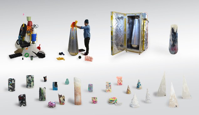 Recreating plastiglomerate rocks in the studio scales up to prototyping architectural components.