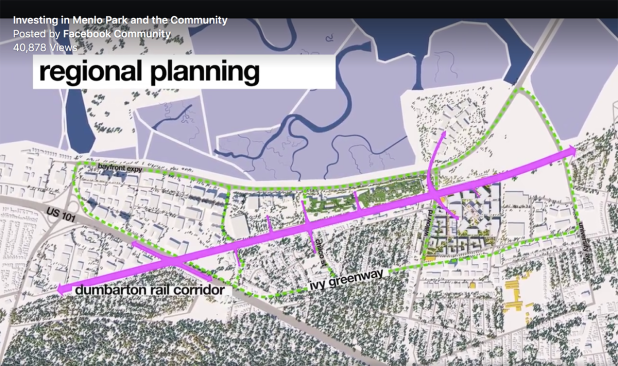 Screenshot from "Investing in Menlo Park and the Community" video posted by Facebook Community