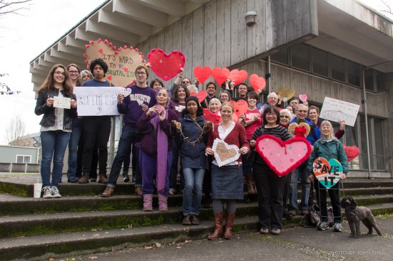 Advocates at HeartBomb photo event at the Nuclear Reactor Building