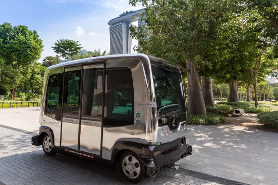 An autonomous shuttle designed by Navya