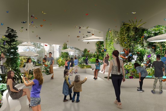 A rendering of the year-round Butterfly Vivarium on the second floor of the Gilder Center.