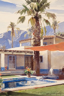 Wallace Neff, Arthur K. Bourne House, Palm Springs (exterior perspective), 1933