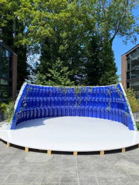New South, "Muqarnas" prototype, 2022. Pavilion prototype, custom ceramic pieces 1.8 x 5 x 5 m. Installation view, CIVA Brussels