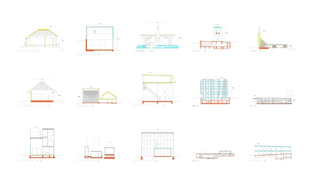 Yun Fu, "Structural Arrangement of Cases in Schema 1 - Lightness," from "Thinking and Building on Shaky Ground," 2023