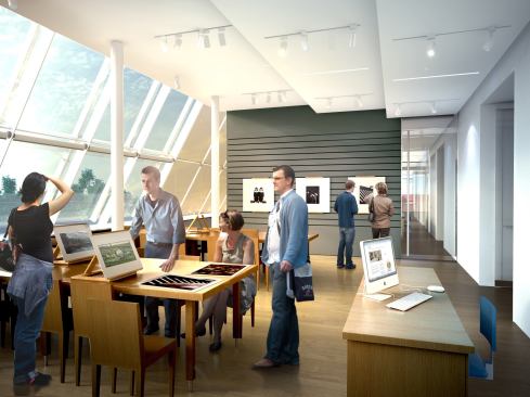 Rendering of the Harvard Art Museums study center.