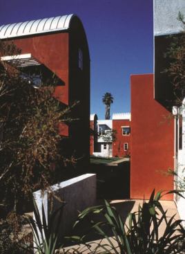 View east, into the courtyard.