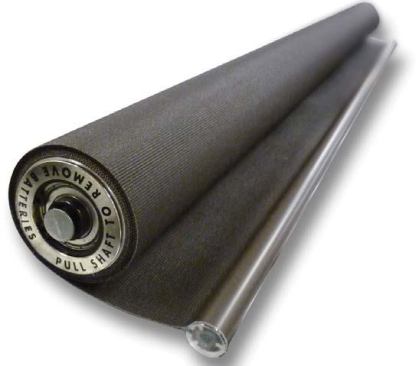 This light-controlling shade is powered by an internal motor that runs on a pack of standard D-cell batteries. As a result, it uses no cords and no wires. Available in a wide variety of fabrics, the unit can measure as wide as 120 inches and as tall as 120 inches. It uses a remote control. www.qmotionshades.com.