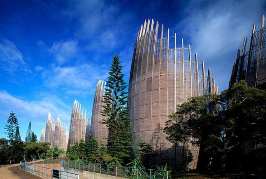 Tjibaou Cultural Center, Noumea New Calidonia, by 2008 AIA Gold Medal winner Renzo Piano, Hon. FAIA, with Renzo Piano Building Workshop.