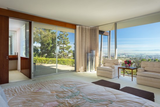 The master bedroom of the John Rados Residence in Rancho Palos Verdes, Calif., designed by Richard Neutra in 1957.