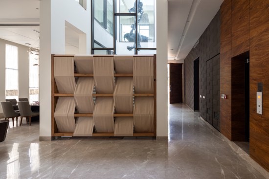 Pooja room Under Double height Lobby.