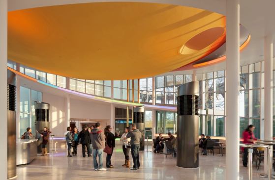 Lobby and reception venue interior, looking back to new box office.