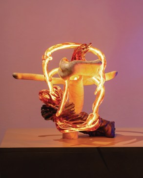 This Lamp, by Audrey Large, was developed as part of the Metamorphosis Signals exhibition at the In Residence cultural center in Turin.