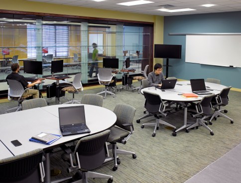 Flexible learning environments cater to team-based learning.