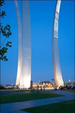 The Air Force Memorial sits just across the Potomac River from D.C. in Arlington