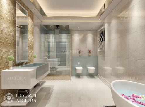Bathroom design in modern villa