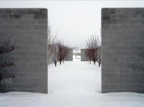 The compact concrete block shell was built quickly and inexpensively. Inside, the steel and recycled fir were left exposed and unfinished, resulting in little waste and low VOCs.