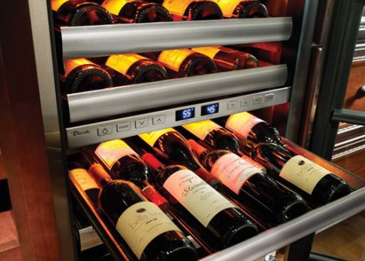 The new True Professional Series Wine Cabinet is the first of its kind rated for either indoor or outdoor use. Precision cooling ensures that stored wine will not vary by more than one degree from the cabinet's temperature setting. Features include glide-out shelves to minimize vibration, a balanced refrigeration system, UV-tinted doors to protect from temperature fluctuations, and interior lighting that switches from white, to blue, to amber. The Wine Cabinet can hold 53 bottles with a temperature range from 33 to 65 degrees, and can be reconfigured as a beverage center or undercounter refrigerator. 
true-residential.com
