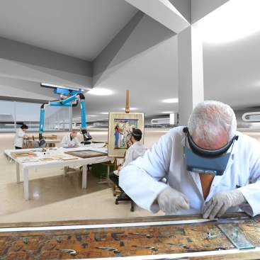 The laboratories of the Papyrus Restoration Institute