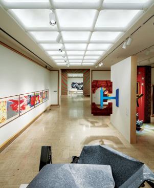 The signature coffered ceilings in the Cranbrook Art Museum have been restored to their former illuminated elegance, as originally envisioned by architect Eliel Saarinen in his 1942 design. The difference today is the light source; LEDs replace the original fluorescent system.