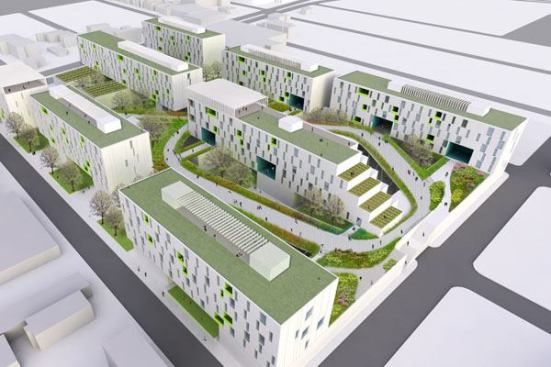 ISA's concept rendering for the Cypress Hills Healthy Urbanism initative in Brooklyn, a collaboration between the Cypress Hills Community Development Corp. and HealthxDesign, an organization that promotes the role of design in helping community residents achieve better health.