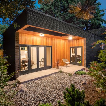 ADU Exterior at night