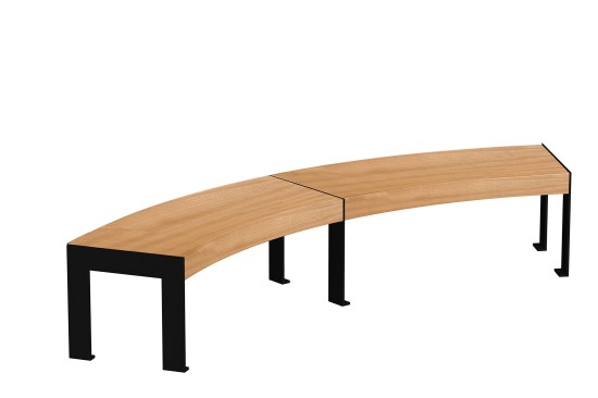 Bench 204. Curved bench without backrest. 