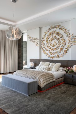 Serenity Indian Wells luxury desert home primary bedroom modern art display