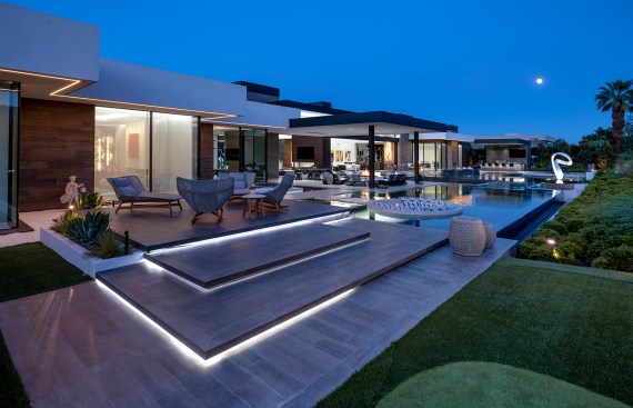 Serenity Indian Wells luxury resort style desert home modern backyard pool terrace