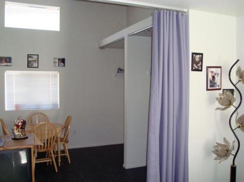 The interiors are simple, reflecting the project's modest budget.