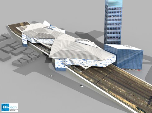 3D Model Design Rail Yard Eagle eye view - Hi-Tech CADD Services
