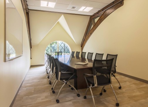 conference room for meetings and peer tutoring.