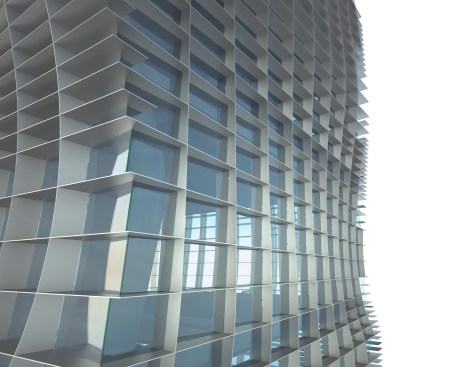 Rendering, Steel Fins, Louvers & Glazing