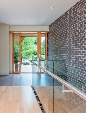 View back to main entry showing restrained material pallette