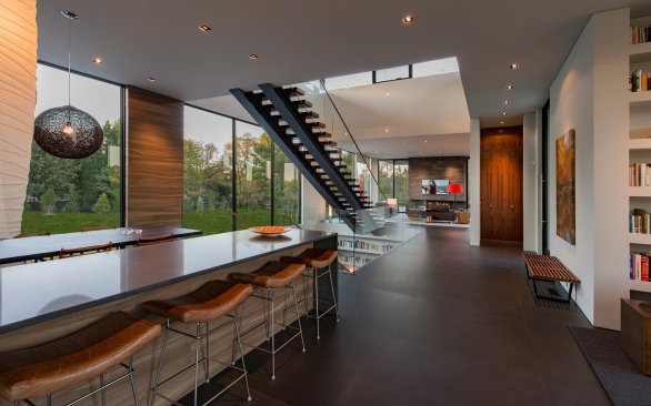 Walker Road modern home open plan kitchen
